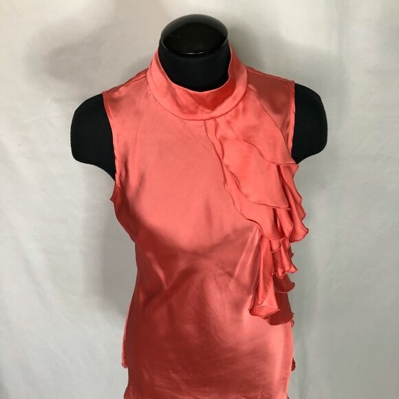 Kenar Coral Ruffled Sleeveless Blouse - Women’s S - Picture 5 of 6